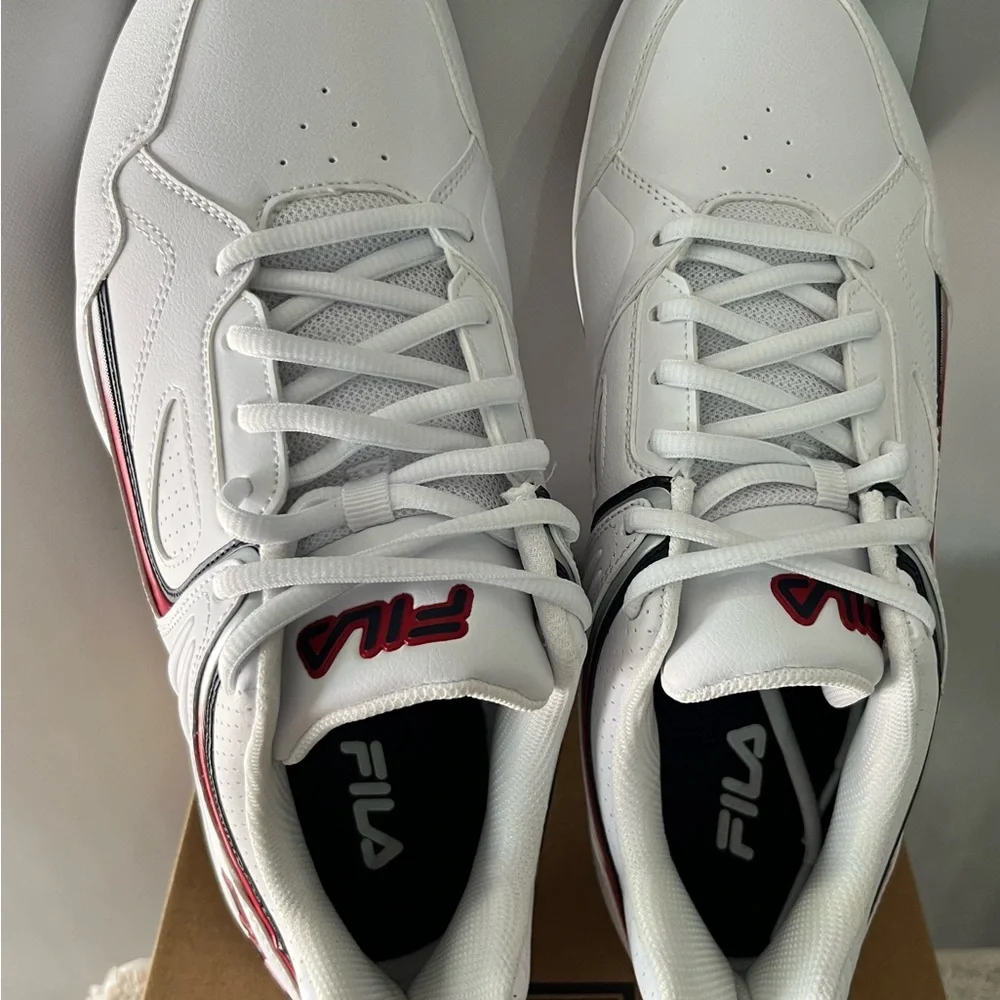 FILA White Sneakers‎ with Red & Navy Trim
